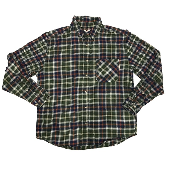 Woolrich Plaid Flannel Long Sleeve Button Front Shirt Size L - Picture 1 of 4